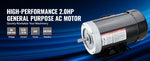Amocart 2HP Electric Motor 3450rpm AC 230V/460V Air Compressor Motor 3Phase 5/8" Keyed Shaft CW Rotation for General Equipment
