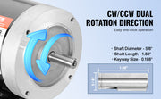 Bild in Galerie-Viewer laden, Amocart 2HP Electric Motor 3450rpm AC 230V/460V Air Compressor Motor 3Phase 5/8" Keyed Shaft CW Rotation for General Equipment
