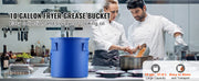 Load image into Gallery viewer, Amocart 10 Gal Fryer Grease Bucket Carbon/Stainless Steel Rust-Proof Coat Transport Container Lock Clips Filter Bag for Hot Oil
