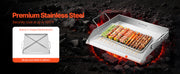 Load image into Gallery viewer, Amocart Stainless Steel Griddle Flat Top Rectangular Plate Grill-Top Griddle Pan Gas Grill Griddle for BBQ Portable Cookware
