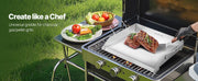 Load image into Gallery viewer, Amocart Stainless Steel Griddle Flat Top Rectangular Plate Grill-Top Griddle Pan Gas Grill Griddle for BBQ Portable Cookware
