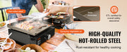 Load image into Gallery viewer, Amocart 18/24inch Propane Gas Tabletop Griddle with Hot-rolled Plate Carbon Steel  Portable Table Top Griddle Grill for Camping
