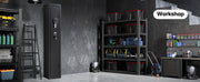 Load image into Gallery viewer, SucceBuy Gun Safe Cold-Rolled Steel Fireproof Cabinet with Keypad &amp; Key with Magazine and Lighting Adjustable Racks for Rifles
