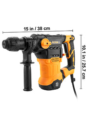 Charger l'image dans la visionneuse de galerie, Amocart 1500W Rotary Hammer Drill Max Drilling 32mm 4 Modes Plus Corded Demolition Chipping Metal Concrete Breaker Jackhammer
