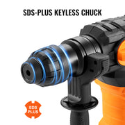 Charger l'image dans la visionneuse de galerie, Amocart 1500W Rotary Hammer Drill Max Drilling 32mm 4 Modes Plus Corded Demolition Chipping Metal Concrete Breaker Jackhammer
