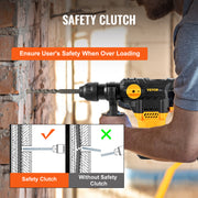 Charger l'image dans la visionneuse de galerie, Amocart 1500W Rotary Hammer Drill Max Drilling 32mm 4 Modes Plus Corded Demolition Chipping Metal Concrete Breaker Jackhammer
