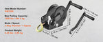 SucceBuy Hand Winch Boat Trailer Winch Heavy Duty Rope Crank Polyester Strap & Two-Way Ratchet Manual Operated Hand Crank Winch