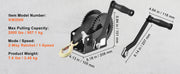 Charger l'image dans la visionneuse de galerie, Amocart Hand Winch Boat Trailer Winch Heavy Duty Rope Crank Polyester Strap &amp; Two-Way Ratchet Manual Operated Hand Crank Winch
