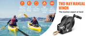Load image into Gallery viewer, Amocart Hand Winch BoatTrailer Winch Heavy Duty Rope Crank Polyester Strap and Two-Way Ratchet Manual Operated Hand Crank Winch
