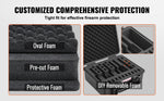 Amocart Hard Pistol Cases w/ Pre-cut PU Foam Lining Waterproof Dustproof Hard Gun Case for 1/2/5/6 Pistol Lockable Pistol Case