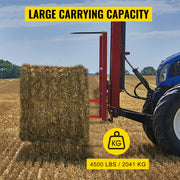 Bild in Galerie-Viewer laden, SucceBuy Hay Spear Bale Spear Capacity Spike Quick Attach Square Hay Red Coated Forks Hex Nut  Sleeve for Bucket Tractor Loader
