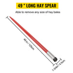 Amocart Hay Spear Bale Spear Capacity Spike Quick Attach Square Hay Red Coated Forks Hex Nut  Sleeve for Bucket Tractor Loader
