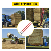 Bild in Galerie-Viewer laden, SucceBuy Hay Spear Bale Spear Capacity Spike Quick Attach Square Hay Red Coated Forks Hex Nut  Sleeve for Bucket Tractor Loader

