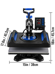 Charger l'image dans la visionneuse de galerie, Amocart 5/8in1 15x15"/12x15"Dual-tube Heating Insulation Cotton Heat Press Sublimation Machine 360°Swing Design for Tshirts Etc
