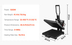 Amocart 15x15 inch Heat Press Heat Press Machine Fast Even Heating High Pressure Digital Industrial-Quality Sublimation Printer
