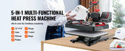 Load image into Gallery viewer, SucceBuy 5/8in1 15x15"/12x15"Dual-tube Heating Insulation Cotton Heat Press Sublimation Machine 360°Swing Design for Tshirts Etc

