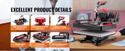 Charger l'image dans la visionneuse de galerie, Amocart 12x15In Heat Press Machinine Multifunctional Clamshell Printer Digital Heat Press Transfer Machine Sublimation Machine
