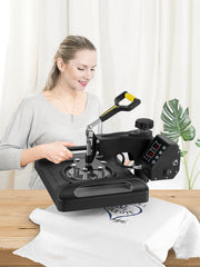 Load image into Gallery viewer, Amocart 30*38CM 8 in 1 Combo Upgrade Heat Press Machine 360° Rotation Sublimation Printer Cap Shirt Mug Plate 2D Heat Transfer
