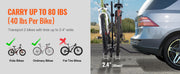 Bild in Galerie-Viewer laden, SucceBuy Hitch Mount Bike Rack, 2/4-Bike Platform Style 80/160/150 LBS Bike Rack Hitch Titling and Folding Bike Carrier for Car
