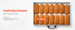 SucceBuy Hot Dog Roller Stainless Steel Sausage Grill Cooker Hot Dog Machine with Bun Warmer Cover 3 Temp Control for Commercial