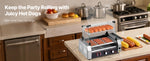 SucceBuy Hot Dog Roller 12/18/30 Hot Dog 5/7/11 Rollers Stainless Steel 750-1600W with Dual Temp Control Removable Shelf & Tray