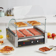 Charger l'image dans la visionneuse de galerie, Amocart 5/7/11 Rods Commercial Hot Dog Roller Electric Sausage Maker Barbecue Grill Machine for Camping Party Home Appliance
