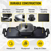 Load image into Gallery viewer, Amocart 2in1 Electric BBQ Pan Grill Hot Pot Multifunction Home Portable Smokeless Nonstick Detachable Hot Pot Barbecue Plate
