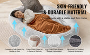 Charger l'image dans la visionneuse de galerie, SucceBuy Human Dog Bed Human Dog Bed for Adult Human Size Dog Bed with Washable Faux Rabbit Fur Cover Egg Orthopedic Foam Grey
