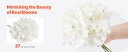 Charger l'image dans la visionneuse de galerie, Amocart Artificial Flowers Real Looking White Silk Fake Hydrangea Bulk Faux Bridal Shower with Stem for DIY Wedding Bouquets
