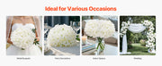 Charger l'image dans la visionneuse de galerie, Amocart Artificial Flowers Real Looking White Silk Fake Hydrangea Bulk Faux Bridal Shower with Stem for DIY Wedding Bouquets
