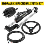 Amocart Hydraulic Boat Steering Kit 300HP Hydraulic Steering Kit Helm Pump/Cylinder/Wheel 18ft Hose Hydraulic Steering Seal Kit