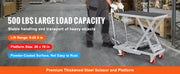 Load image into Gallery viewer, Amocart 330/500lbs Hydraulic Lift Table Cart Manual Single Scissor Platform with 4Wheels and Non-slip Pad for Material Handling
