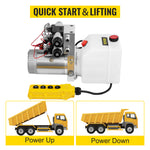 Amocart 12V DC Double Acting Solenoid Hydraulic Power Pack Car Jack With 4.5L Tank Reservoir Dump Trailer Electric Lifting Tool