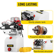 Charger l'image dans la visionneuse de galerie, Amocart 12V DC Double Acting Solenoid Hydraulic Power Pack Car Jack With 4.5L Tank Reservoir Dump Trailer Electric Lifting Tool
