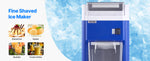 SucceBuy 1.8L Commercial Ice Shaver Machine Electric Snow Cone Machine Stainless Steel Blades Shaved Ice Maker for Dessert Home