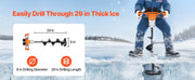 Charger l'image dans la visionneuse de galerie, Tarière à glace électrique SucceBuy Résistante au froid Tarières de pêche sur glace sans fil 2 en 1 et tarière de terre avec mèche de forage de glace et de terre de 8 po
