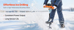 Amocart Electric Ice Auger Cold-Resistant 2 in 1 Cordless Ice Fishing Augers and Earth Auger with 8" Ices & Earth Drill Bit