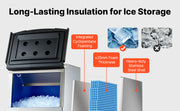 Load image into Gallery viewer, Amocart 250LBS Commercial Ice Maker with Storage Bin Ice Bin Stainless Steel Ice Maker Machine with Filter for Home Bar Hotel
