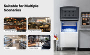 Load image into Gallery viewer, Amocart 250LBS Commercial Ice Maker with Storage Bin Ice Bin Stainless Steel Ice Maker Machine with Filter for Home Bar Hotel
