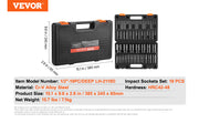 Bild in Galerie-Viewer laden, SucceBuy 19 Impact Socket Set 1/2" Impact Sockets Deep Socket 6-Point Sockets 1/2 Inches Drive Socket Impact 3/8 inch 1-1/2 inch
