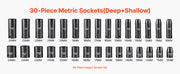 Load image into Gallery viewer, SucceBuy 26/65PCs US Drive Impact Socket Set Deep Standard Socket Set SAE Metric 6 Point CR-V Cr-Mo Alloy Steel Auto Repair
