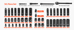 Amocart in Drive Impact Socket Set Impact Sockets Different SAE and Various Sizes with Extension Bars Cr-V Steel Carrying Case