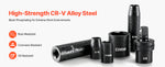 Amocart in Drive Impact Socket Set Impact Sockets Different SAE and Various Sizes with Extension Bars Cr-V Steel Carrying Case