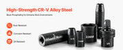 Load image into Gallery viewer, Amocart in Drive Impact Socket Set Impact Sockets Different SAE and Various Sizes with Extension Bars Cr-V Steel Carrying Case
