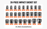 Charger l'image dans la visionneuse de galerie, Amocart 1/2In 26Piece Impact Socket Set Impact Sockets Shallow Socket 6-Point Sockets 1/2 Inches Drive Socket Set Impact Metric
