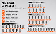 Load image into Gallery viewer, Amocart Drive Impact Socket Set Deep Shallow Socket Set CR-V Alloy Steel Auto Repair Easy-to-Read Size Markings Storage Case
