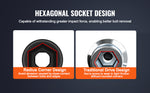 Amocart Drive Impact Socket Set Deep & Shallow Socket Set Cr-Mo Alloy Steel Auto Repair EasytoRead Size Markings Storage Case