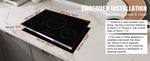Amocart 4 Burners 30'' Electric Cooktop Induction Stove Top Built-in Magnetic Cooktop with 9 Heating Level Touch Screen Burner