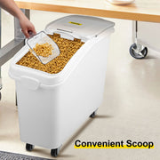 Load image into Gallery viewer, Amocart 80L Rice Kitchen Container Ingredient Storage Bin with Wheel &amp; Scoop PP+PC for Home Storing Rice Flour Corn Soybeans
