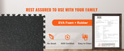 Load image into Gallery viewer, SucceBuy 25/12/6 PCS 1/2 in Thick Gym Floor Mats EVA Foam &amp; Rubber Top Interlocking Workout Floor Mats Waterproof Exercise Mats

